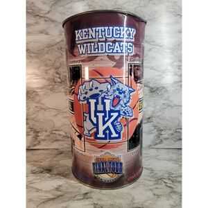 Vtg 1998 University Of Kentucky Wildcats P&K Metal Trash Can Final Four San Anto